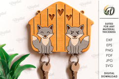 3D Key Holders Bundle Laser Cut. Wooden Key Holder Rack SVG Product Image 2