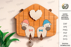 3D Key Holders Bundle Laser Cut. Wooden Key Holder Rack SVG Product Image 7