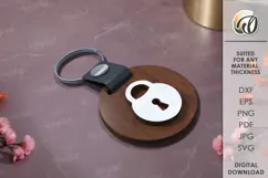 Wooden Keychain Laser Cut. Wooden acessories SVG Product Image 1