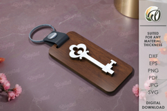Wooden Keychain Laser Cut. Wooden acessories SVG Product Image 1