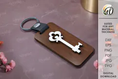 Wooden Keychain Laser Cut. Wooden acessories SVG Product Image 1