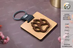 Wooden Keychain Laser Cut. Wooden acessories SVG Product Image 1