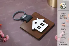 Wooden Keychain Laser Cut. Wooden acessories SVG Product Image 1