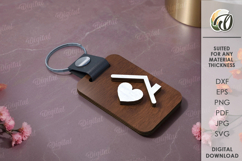 Wooden Keychain Laser Cut. Wooden acessories SVG Product Image 1