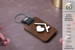 Wooden Keychain Laser Cut. Wooden acessories SVG Product Image 1