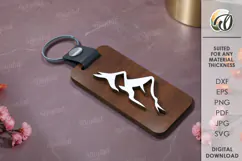 Wooden Keychain Laser Cut. Wooden acessories SVG Product Image 1