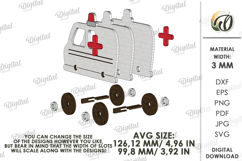 Wooden Kids Car Toys Laser Cut. Ambulance On Wheels SVG Product Image 2