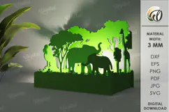 Wooden Kids Lamp Laser Cut. Kids Nightlight SVG Product Image 1