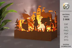 Wooden Kids Lamp Laser Cut. Kids Nightlight SVG Product Image 1