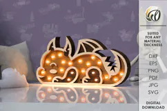 Wooden Kids Led Nightlight Laser Cut. Kids Night Lamp SVG Product Image 1