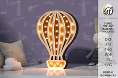Wooden Kids Led Nightlight Laser Cut. Kids Night Lamp SVG Product Image 1