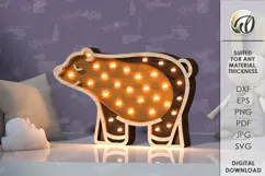 Wooden Kids Led Nightlight Laser Cut. Kids Night Lamp SVG Product Image 1