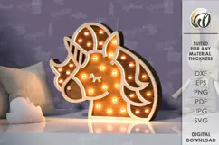 Wooden Kids Led Nightlight Laser Cut. Kids Night Lamp SVG Product Image 1