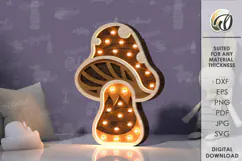 Wooden Kids Led Nightlight Laser Cut. Kids Night Lamp SVG Product Image 1