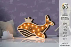 Wooden Kids Led Nightlight Laser Cut. Kids Night Lamp SVG Product Image 1
