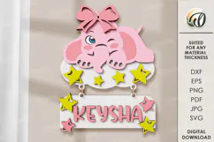 Wooden Kids Name Sign Laser Cut. Kids room wall decor SVG Product Image 1
