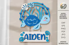 Wooden Kids Name Sign Laser Cut. Kids room wall decor SVG Product Image 1