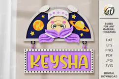 Wooden Kids Name Sign Laser Cut. Kids room wall decor SVG Product Image 1