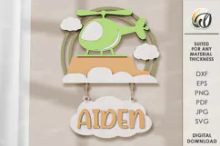 Wooden Kids Name Sign Laser Cut. Kids room wall decor SVG Product Image 1