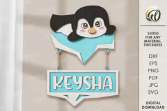 Wooden Kids Name Sign Laser Cut. Kids room wall decor SVG Product Image 1