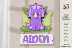 Wooden Kids Name Sign Laser Cut. Kids room wall decor SVG Product Image 1