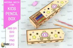 Laser Cut Wooden Kids Pencil Box. School Pencil Case SVG Product Image 1