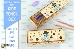 Laser Cut Wooden Kids Pencil Box. School Pencil Case SVG Product Image 1
