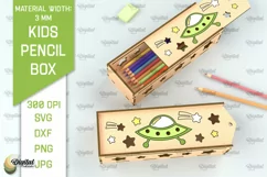 Laser Cut Wooden Kids Pencil Box. School Pencil Case SVG Product Image 1
