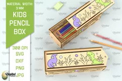 Laser Cut Wooden Kids Pencil Box. School Pencil Case SVG Product Image 1