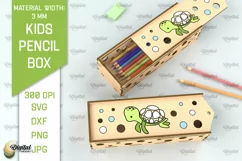 Laser Cut Wooden Kids Pencil Box. School Pencil Case SVG Product Image 1