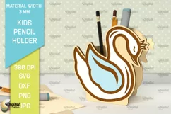 Wooden Kids Pencil Holder Laser Cut. Pen Holder SVG Design Product Image 1