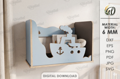 Kids Wall Shelves Bundle Laser Cut. Display Shelf SVG Product Image 3