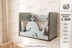 Kids Wall Shelf Laser Cut. Display Shelf. Nursery Decor SVG Product Image 1
