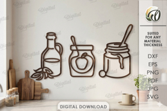 Kitchen Line Art Decors Bundle Laser Cut. Wall Decor SVG Product Image 13