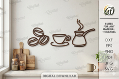 Kitchen Line Art Decor Laser Cut. Wall Decor SVG Product Image 1