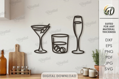 Kitchen Line Art Decor Laser Cut. Wall Decor SVG Product Image 1