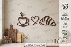 Kitchen Line Art Decor Laser Cut. Wall Decor SVG Product Image 1