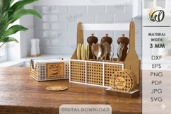 3D Kitchen organizer Laser cut. Napkin holder SVG. Coasters Product Image 1