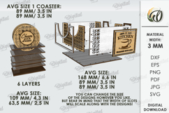 3D Kitchen organizer Laser cut. Napkin holder SVG. Coasters Product Image 3