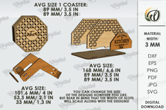 3D Kitchen organizer Laser cut. Napkin holder SVG. Coasters Product Image 3