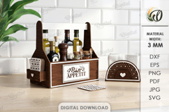 3D Kitchen organizer Laser cut. Napkin holder SVG. Coasters Product Image 1