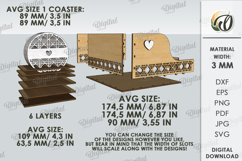 3D Kitchen organizer Laser cut. Napkin holder SVG. Coasters Product Image 3