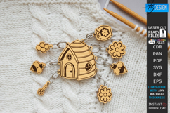 Knitting Stitch Markers Laser Cut | Crochet Progress Keeper Product Image 1
