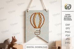 Lacing Banner Laser Cut. Nursery Wall Decor.Bunting Flag SVG Product Image 1