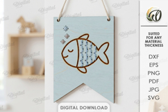 Lacing Banner Laser Cut. Nursery Wall Decor.Bunting Flag SVG Product Image 1