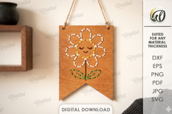 Lacing Banner Laser Cut. Nursery Wall Decor.Bunting Flag SVG Product Image 1