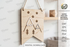 Lacing Banner Laser Cut. Nursery Wall Decor.Bunting Flag SVG Product Image 1