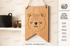 Lacing Banner Laser Cut. Nursery Wall Decor.Bunting Flag SVG Product Image 1