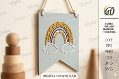 Lacing Banner Laser Cut. Nursery Wall Decor.Bunting Flag SVG Product Image 1