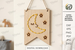 Lacing Banner Laser Cut. Nursery Wall Decor.Bunting Flag SVG Product Image 1